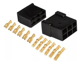 Kit Conector 6 Vias Emb Macho/femea C/terminais - Tc