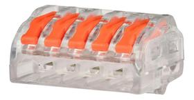 Kit Conector Emenda Rápida Alavanca Borne 5 Fios - 30 Peças