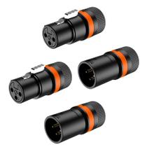 Kit conector roxtone xlr femea macho rotativo lx3 2 pares