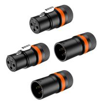 Kit conector roxtone xlr femea macho rotativo lx3 2 pares
