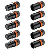 Kit conector roxtone xlr femea macho rotativo lx3 5 pares