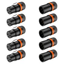 Kit conector roxtone xlr femea macho rotativo lx3 5 pares Kit conector roxtone xlr femea macho rotativo lx3 5 pares