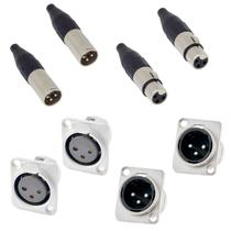 Kit conector santo angelo xlr 2 pares painel e 2 pares linha