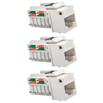 Kit Conector Sohoplus Cat5e Rj45 Fêmea Branco 3 Unidades