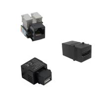 Kit Conector Tomada Keystone RJ45 CAT5 HDMI USB Carregador Preto