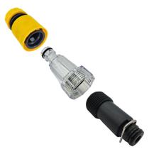 Kit Conector Transparente com Filtro e Engate Rapido Amarelo Compatível com Lavajato Jetmax Mini