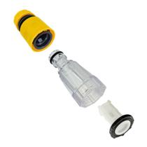 Kit Conector Transparente com Filtro e Engate Rápido Amarelo Compatível com Lavajato Stanley SW19-B2