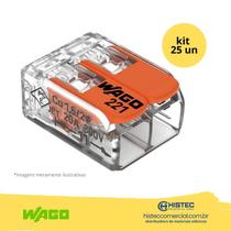 KIT CONECTOR WAGO 221-412 2P 0,5~4mm² 32A COM 25 PEÇAS
