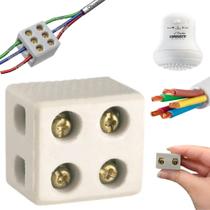 Kit Conectores Porcelana Bipolar 10mm Bivolt P/ Chuveiro Construção e Acabamentos