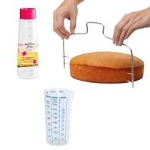 Kit Confeitaria 3 Peças Bisnaga Copo Nivelador Inox Bolo