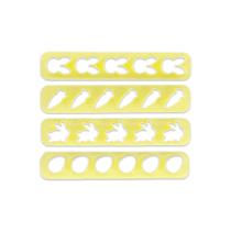 Kit Confeitaria 4 Pç Réguas Miniaturas Páscoa Biscuit Pasta