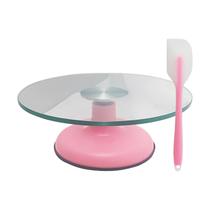 Kit Confeitaria Bailarina De Vidro Rosa + Espátula Silicone