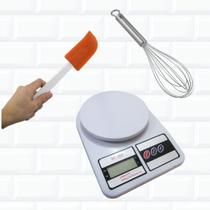 Kit Confeitaria Balança Digital 10 Kg + Espátula + Fuê Bated