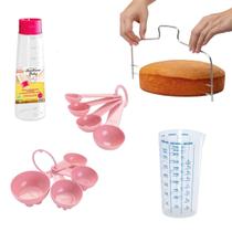 Kit Confeitaria Completo 5 Peças Nivelador Copo Medidor