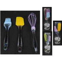 Kit Confeitaria Espátula Pincel Batedor P/ Cozinha Silicone AM-3357