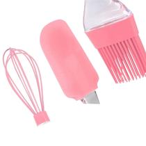 Kit Confeitaria Espátula Pincel Batedor Silicone Kit Confeitaria Espátula Pincel Batedor Silicone