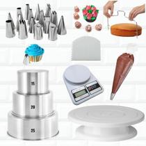 Kit Confeitaria Iniciante Bailarina Formas Balanca Nivelador ISAMAR