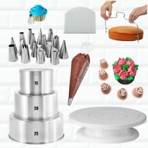 Kit Confeitaria Iniciante Bailarina Formas Bicos Nivelador Completo