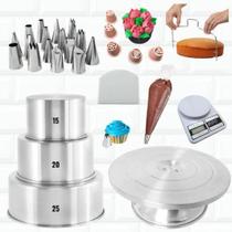 Kit Confeitaria Iniciante Formas Bailarina Balanca Nivelador