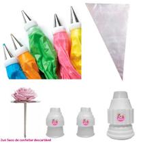 Kit Confeitaria Mago 6 Pçs Adaptadores + Saco De Confeitar