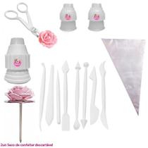 Kit Confeitaria Mago Adap. Saco De Confeitar Estecas Tesoura