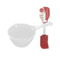 Kit Confeitaria Panelinha Multiuso E Espátula Pvc Vermelho