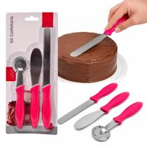 Kit Confeitaria Profissional 3Pç Precisão Cortador Espátula