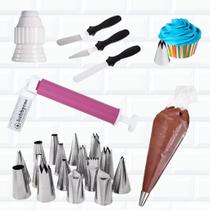 Kit Confeitaria Pulverizador De Bolo Bicos Espatula Sacos 1m Kit Confeitaria Pulverizador De Bolo Bicos Espatula Sacos 1m