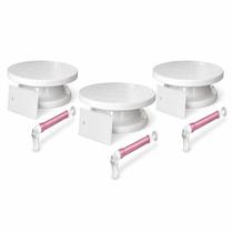 Kit Confeitaria Três Pulverizadores, Três Boleiras e Três Espátulas.