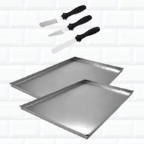 Kit Confeiteiro 2 Formas Rocambole 40x30x1 3 Espátulas 517