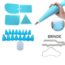 Kit Confeiteiro 25 peças Bicos Manga Espátula Cortador Kit Confeiteiro 25 peças Bicos Manga Espátula Cortador