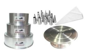 Kit Confeiteiro (3 Formas + Bailarina + 16 Bicos + Manga)