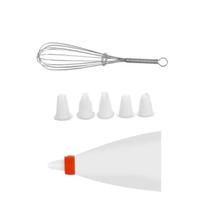 Kit Confeiteiro 8 peças- Bate Clara + Saco + Bicos Confeitar