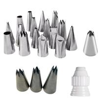 Kit Confeiteiro Adaptador Bicos Inox 1M 20 Peças Pitanga