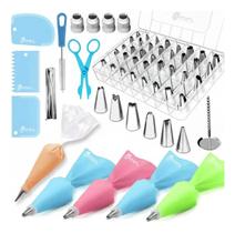 Kit Confeiteiro Bicos Espatulas Mangas Saco Raspador 72pçs Kit Confeiteiro Bicos Espatulas Mangas Saco Raspador 72pçs