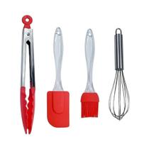 Kit Confeiteiro Com Espatula, Pegador, Pincel E Batedor - Western Kit Confeiteiro Com Espatula, Pegador, Pincel E Batedor - Western