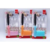 Kit confeiteiro com saco plástico - kit com 8 peças - sortido cores Kit confeiteiro com saco plástico - kit com 8 peças - sortido cores