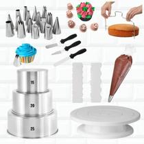 Kit Confeiteiro Completo Bailarina Forma Espatulas Bicos