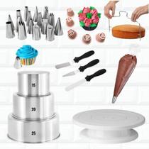 Kit Confeiteiro Completo Bailarina Formas Espatula Nivelador
