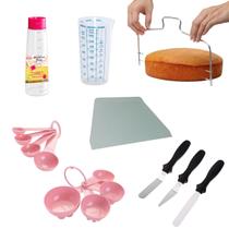Kit Confeiteiro Completo Bisnaga Umedecer Bolo Copo Medidor