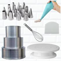 Kit Confeiteiro Completo Formas Bailarina Bicos Sacos Espátu