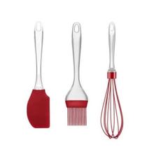 kit Confeiteiro de Silicone Cabo Acrílico Vermelho - UD055