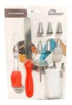 Kit Confeiteiro Decoração Bolo Inox Saco Confeitar 10 Peças Kit Confeiteiro Decoração Bolo Inox Saco Confeitar 10 Peças