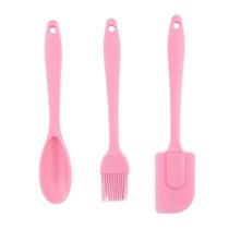 Kit Confeiteiro EM SILICONE 3 PÇ Pincel + Espátula + Colher Kit Confeiteiro EM SILICONE 3 PÇ Pincel + Espátula + Colher