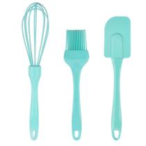 Kit Confeiteiro em Silicone 3 Peças Fue Pincel Espátula Utensílios Cozinha Batedor de Clara Ovo