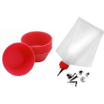 Kit Confeiteiro Forma de Silicone Cupcake, Bicos e Saco de Confeitar - Yazi