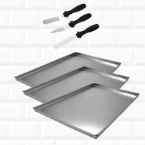 Kit Confeiteiro Formas Rocambole Bolo De Rolo + 3 Espátulas