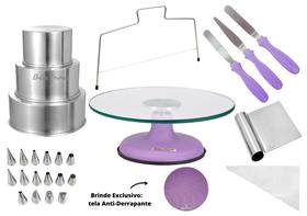Kit Confeiteiro Profissional Bailarina De Vidro + Formas + Espátulas + Nivelador + Bicos De Confeitar