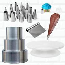 Kit Confeiteiro Profissional Bailarina Espátula Formas Bicos