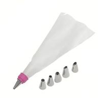 Kit Confeiteiro Profissional com 5 Bicos Saco Reutilizável Kit Confeiteiro Profissional com 5 Bicos Saco Reutilizável